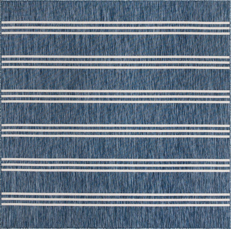 Blue 8' x 8' Jill Zarin Outdoor Square Rug