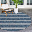 Blue 10' 8 x 10' 8 Jill Zarin Outdoor Round Area Rug Weather Resistant for Patio, Deck, Terrace, Balcony, Porch Durable 100% Polypropylene Carpet for Outside for Sale at Rug Engine