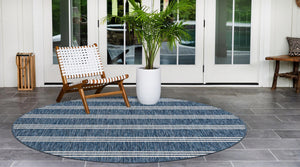 Blue 10' 8 x 10' 8 Jill Zarin Outdoor Round Area Rug Weather Resistant for Patio, Deck, Terrace, Balcony, Porch Durable 100% Polypropylene Carpet for Outside for Sale at Rug Engine