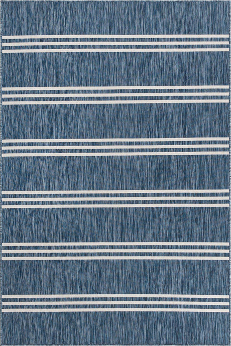 Blue 6' 1 x 9' Jill Zarin Outdoor Rectangle Area Rug Weather Resistant for Patio, Deck, Terrace, Balcony, Porch Durable 100% Polypropylene Carpet for Outside for Sale at Rug Engine