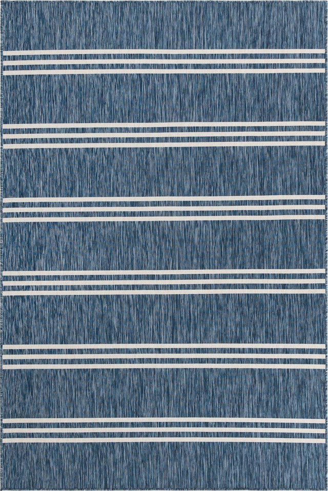Blue 6' 1 x 9' Jill Zarin Outdoor Rectangle Area Rug Weather Resistant for Patio, Deck, Terrace, Balcony, Porch Durable 100% Polypropylene Carpet for Outside for Sale at Rug Engine