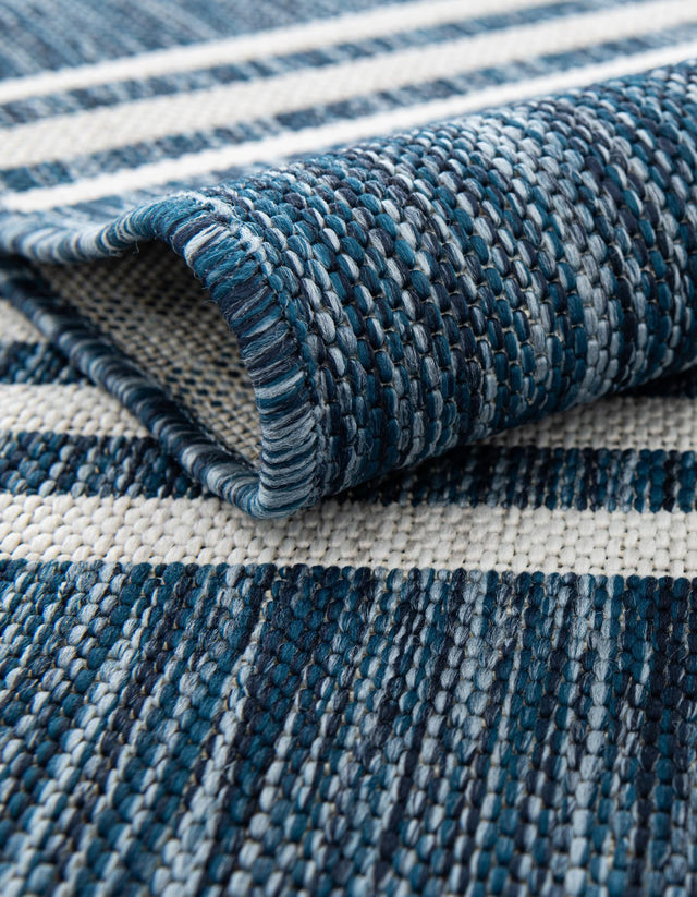 Blue 7' 10 x 10' Jill Zarin Outdoor Rectangle Area Rug Weather Resistant for Patio, Deck, Terrace, Balcony, Porch Durable 100% Polypropylene Carpet for Outside for Sale at Rug Engine