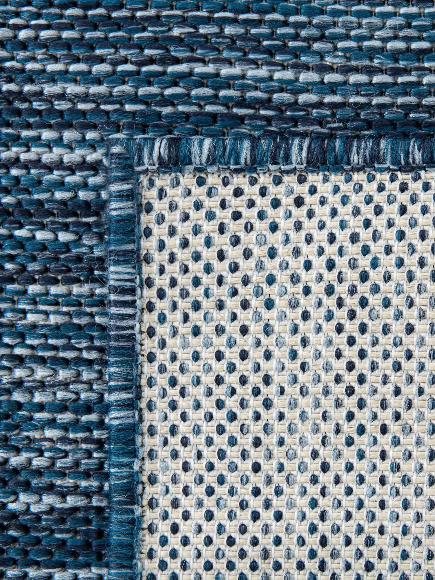 Blue 7' 10 x 10' Jill Zarin Outdoor Rectangle Area Rug Weather Resistant for Patio, Deck, Terrace, Balcony, Porch Durable 100% Polypropylene Carpet for Outside for Sale at Rug Engine