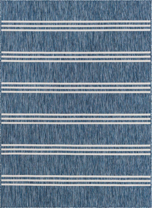 Blue 5' 3 x 8' Jill Zarin Outdoor Rectangle Area Rug Weather Resistant for Patio, Deck, Terrace, Balcony, Porch Durable 100% Polypropylene Carpet for Outside for Sale at Rug Engine
