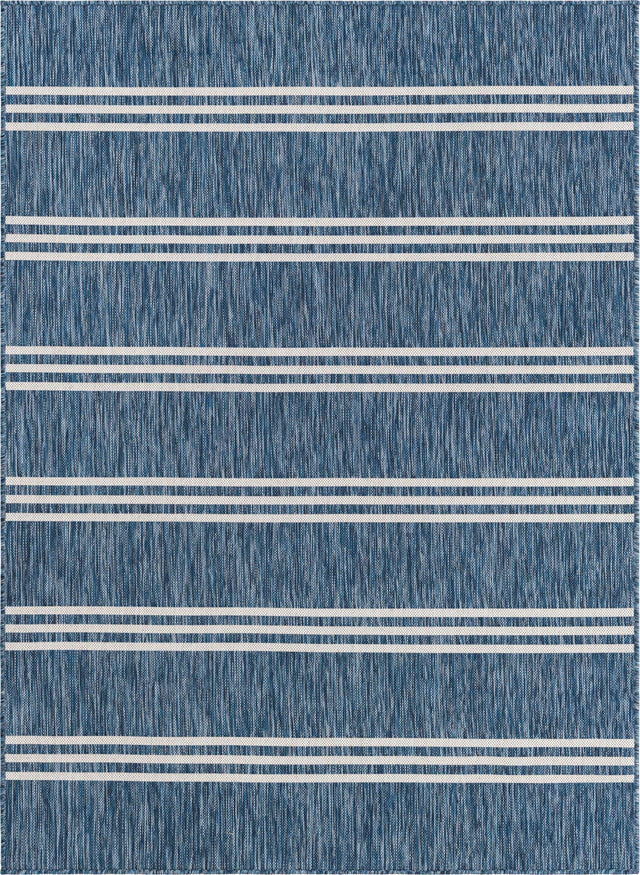 Blue 5' 3 x 8' Jill Zarin Outdoor Rectangle Area Rug Weather Resistant for Patio, Deck, Terrace, Balcony, Porch Durable 100% Polypropylene Carpet for Outside for Sale at Rug Engine