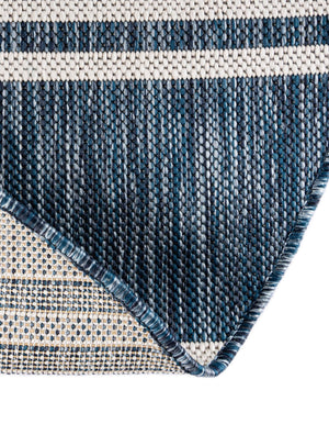 Blue 5' 3 x 8' Jill Zarin Outdoor Oval Area Rug Weather Resistant for Patio, Deck, Terrace, Balcony, Porch Durable 100% Polypropylene Carpet for Outside for Sale at Rug Engine