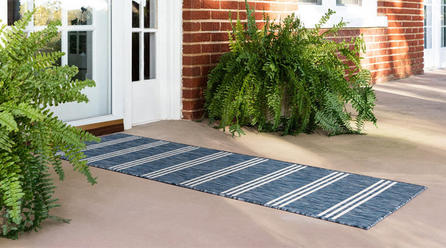 Blue 2' x 6' 1 Jill Zarin Outdoor Runner Area Rug Weather Resistant for Patio, Deck, Terrace, Balcony, Porch Durable 100% Polypropylene Carpet for Outside for Sale at Rug Engine