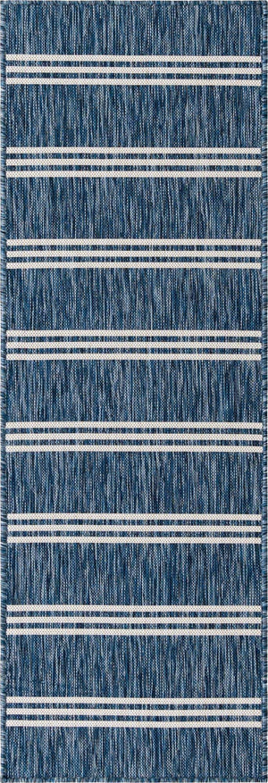 Blue 2' x 6' 1 Jill Zarin Outdoor Runner Area Rug Weather Resistant for Patio, Deck, Terrace, Balcony, Porch Durable 100% Polypropylene Carpet for Outside for Sale at Rug Engine