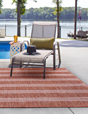 Rust Red 10' 8 x 10' 8 Jill Zarin Outdoor Square Area Rug Weather Resistant for Patio, Deck, Terrace, Balcony, Porch Durable 100% Polypropylene Carpet for Outside for Sale at Rug Engine