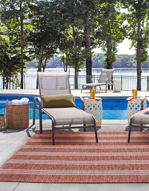 Rust Red 7' 10 x 7' 10 Jill Zarin Outdoor Square Area Rug Weather Resistant for Patio, Deck, Terrace, Balcony, Porch Durable 100% Polypropylene Carpet for Outside for Sale at Rug Engine