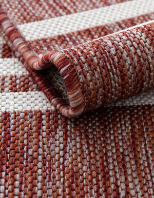 Rust Red 13' 1 x 13' 1 Jill Zarin Outdoor Square Area Rug Weather Resistant for Patio, Deck, Terrace, Balcony, Porch Durable 100% Polypropylene Carpet for Outside for Sale at Rug Engine