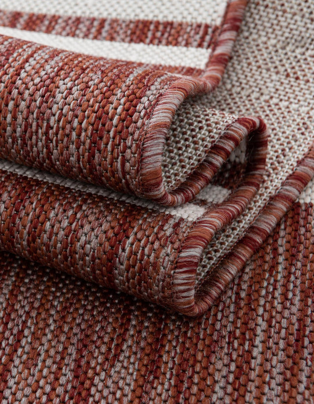 Rust Red 7' 10 x 7' 10 Jill Zarin Outdoor Square Area Rug Weather Resistant for Patio, Deck, Terrace, Balcony, Porch Durable 100% Polypropylene Carpet for Outside for Sale at Rug Engine