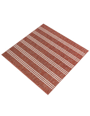 Rust Red 7' 10 x 7' 10 Jill Zarin Outdoor Square Area Rug Weather Resistant for Patio, Deck, Terrace, Balcony, Porch Durable 100% Polypropylene Carpet for Outside for Sale at Rug Engine