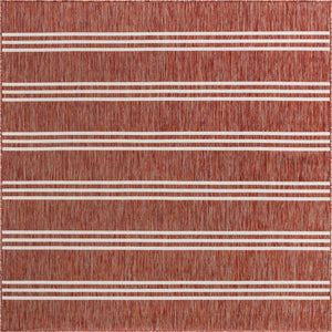 Rust Red 7' 10 x 7' 10 Jill Zarin Outdoor Square Area Rug Weather Resistant for Patio, Deck, Terrace, Balcony, Porch Durable 100% Polypropylene Carpet for Outside for Sale at Rug Engine