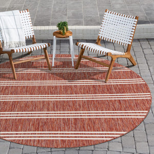 Rust Red 4' 1 x 4' 1 Jill Zarin Outdoor Round Area Rug Weather Resistant for Patio, Deck, Terrace, Balcony, Porch Durable 100% Polypropylene Carpet for Outside for Sale at Rug Engine