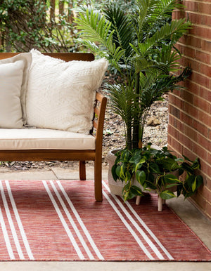 Rust Red 7' 1 x 10' Jill Zarin Outdoor Rectangle Area Rug Weather Resistant for Patio, Deck, Terrace, Balcony, Porch Durable 100% Polypropylene Carpet for Outside for Sale at Rug Engine
