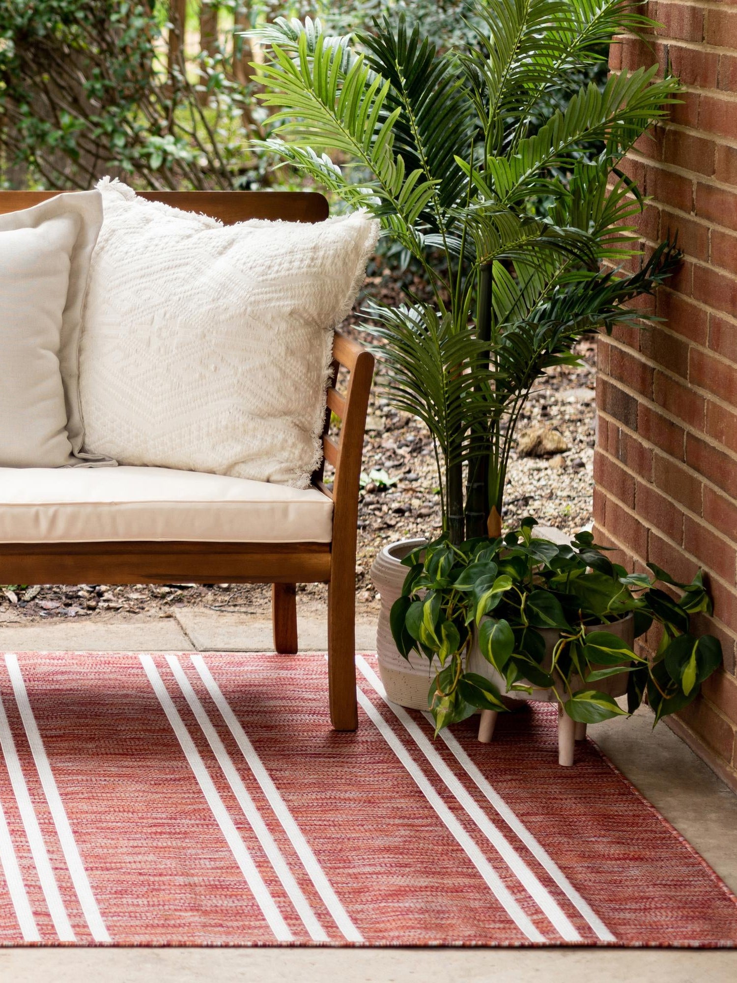 Rust Red 6' 1 x 9' Jill Zarin Outdoor Rectangle Area Rug Weather Resistant for Patio, Deck, Terrace, Balcony, Porch Durable 100% Polypropylene Carpet for Outside for Sale at Rug Engine