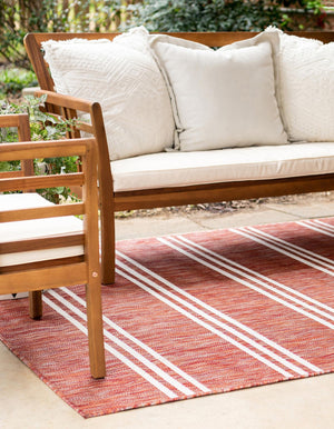 Rust Red 7' 1 x 10' Jill Zarin Outdoor Rectangle Area Rug Weather Resistant for Patio, Deck, Terrace, Balcony, Porch Durable 100% Polypropylene Carpet for Outside for Sale at Rug Engine