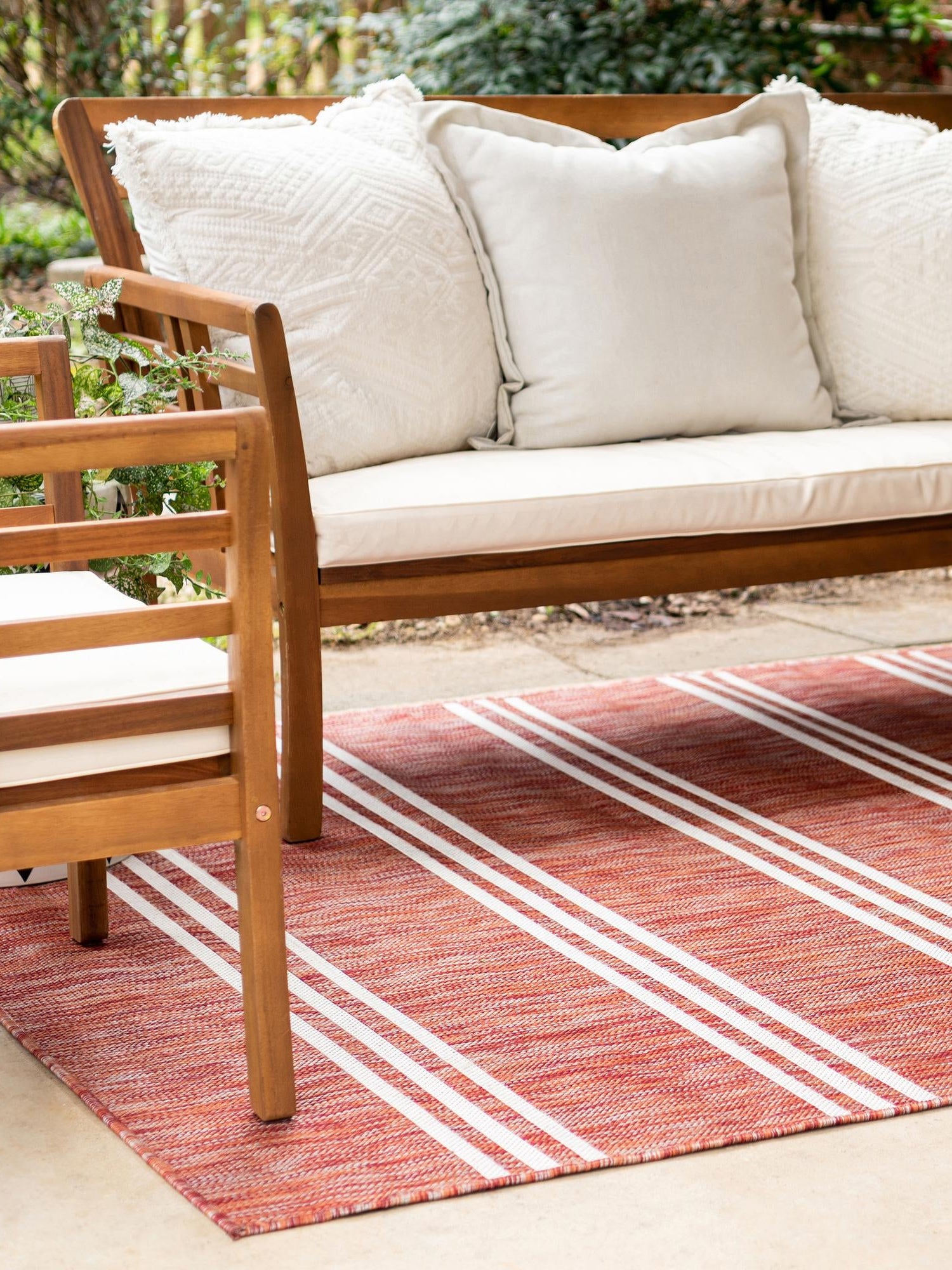 Rust Red 6' 1 x 9' Jill Zarin Outdoor Rectangle Area Rug Weather Resistant for Patio, Deck, Terrace, Balcony, Porch Durable 100% Polypropylene Carpet for Outside for Sale at Rug Engine