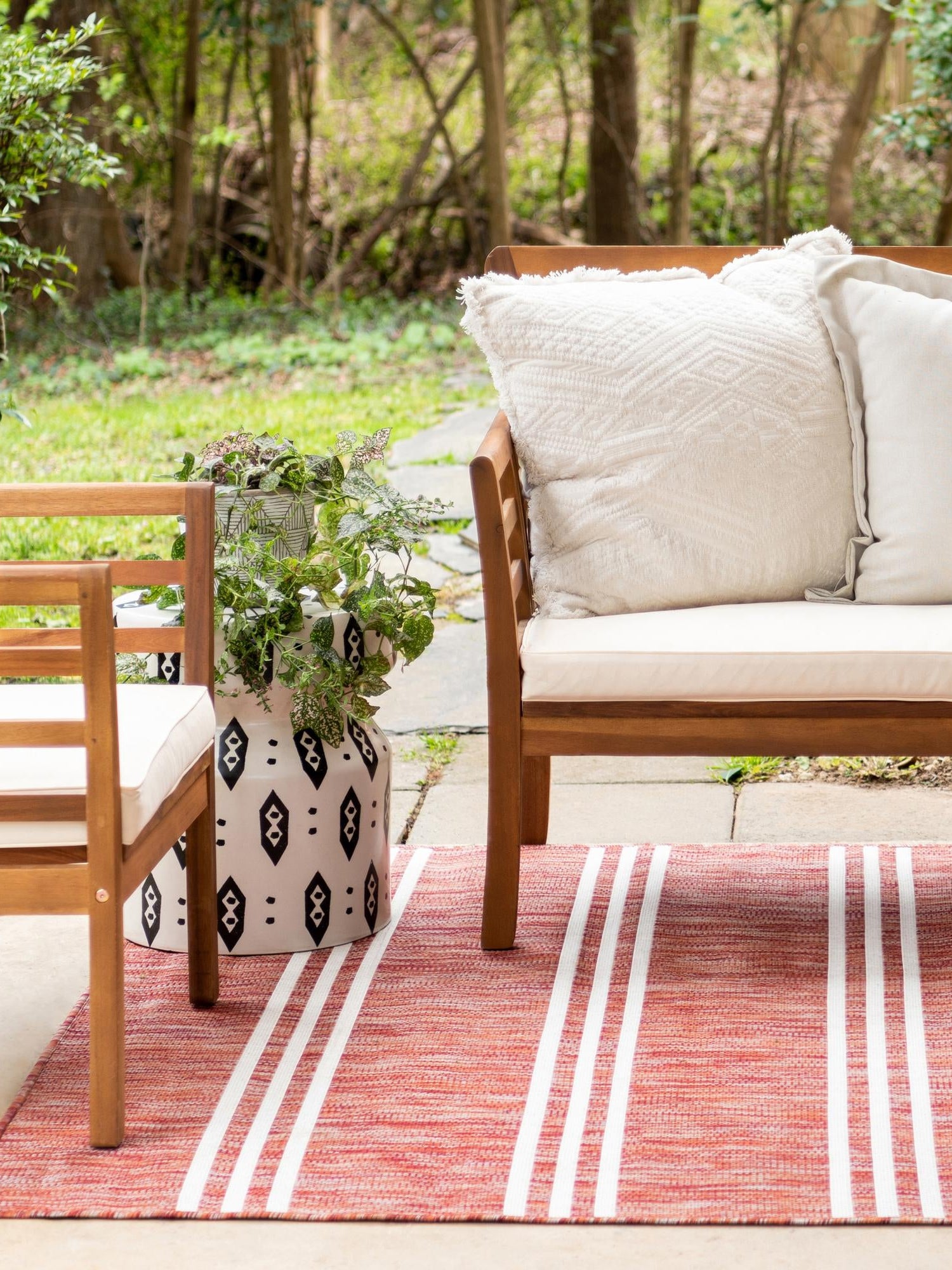 Rust Red 7' 10 x 10' Jill Zarin Outdoor Rectangle Area Rug Weather Resistant for Patio, Deck, Terrace, Balcony, Porch Durable 100% Polypropylene Carpet for Outside for Sale at Rug Engine