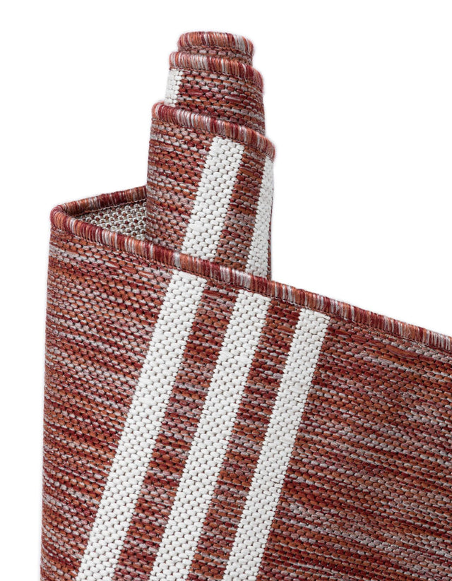 Rust Red 7' 1 x 10' Jill Zarin Outdoor Rectangle Area Rug Weather Resistant for Patio, Deck, Terrace, Balcony, Porch Durable 100% Polypropylene Carpet for Outside for Sale at Rug Engine