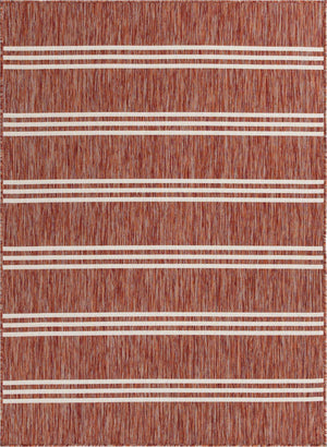 Rust Red 5' 3 x 8' Jill Zarin Outdoor Rectangle Area Rug Weather Resistant for Patio, Deck, Terrace, Balcony, Porch Durable 100% Polypropylene Carpet for Outside for Sale at Rug Engine