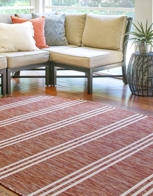 Rust Red 5' 3 x 8' Jill Zarin Outdoor Oval Area Rug Weather Resistant for Patio, Deck, Terrace, Balcony, Porch Durable 100% Polypropylene Carpet for Outside for Sale at Rug Engine