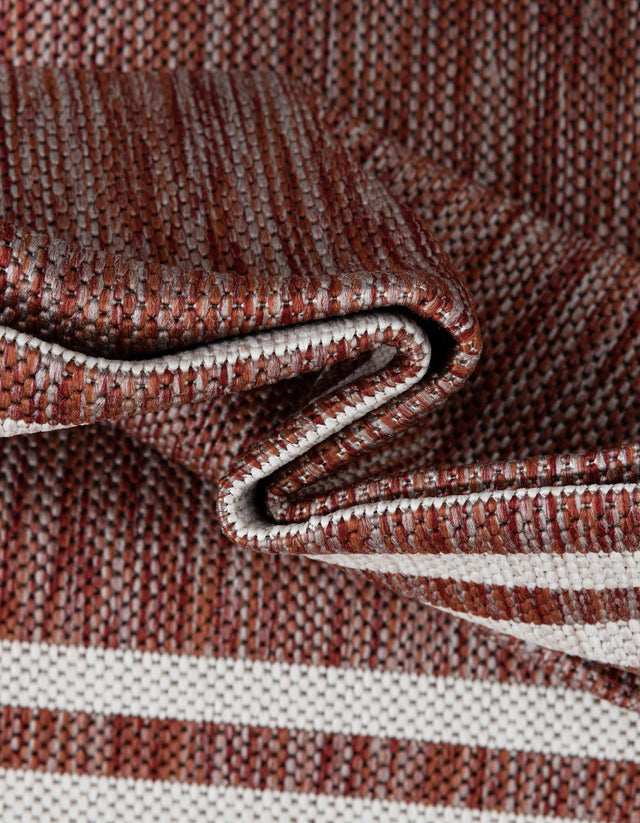 Rust Red 5' 3 x 8' Jill Zarin Outdoor Oval Area Rug Weather Resistant for Patio, Deck, Terrace, Balcony, Porch Durable 100% Polypropylene Carpet for Outside for Sale at Rug Engine