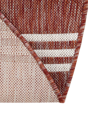 Rust Red 5' 3 x 8' Jill Zarin Outdoor Oval Area Rug Weather Resistant for Patio, Deck, Terrace, Balcony, Porch Durable 100% Polypropylene Carpet for Outside for Sale at Rug Engine