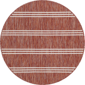 Rust Red 4' 1 x 4' 1 Jill Zarin Outdoor Round Area Rug Weather Resistant for Patio, Deck, Terrace, Balcony, Porch Durable 100% Polypropylene Carpet for Outside for Sale at Rug Engine