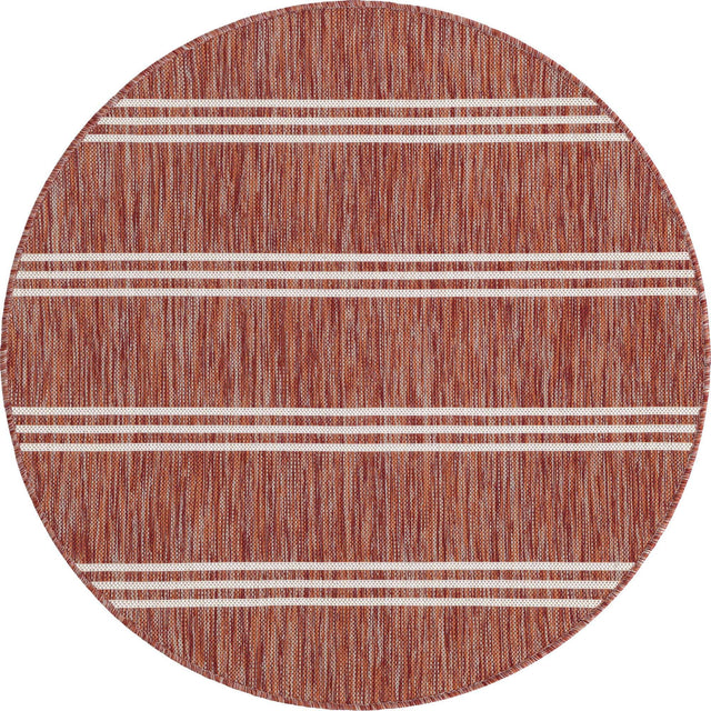 Rust Red 4' 1 x 4' 1 Jill Zarin Outdoor Round Area Rug Weather Resistant for Patio, Deck, Terrace, Balcony, Porch Durable 100% Polypropylene Carpet for Outside for Sale at Rug Engine