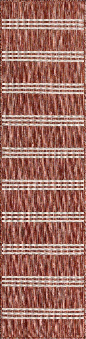 Rust Red 2' x 8' Jill Zarin Outdoor Runner Area Rug Weather Resistant for Patio, Deck, Terrace, Balcony, Porch Durable 100% Polypropylene Carpet for Outside for Sale at Rug Engine