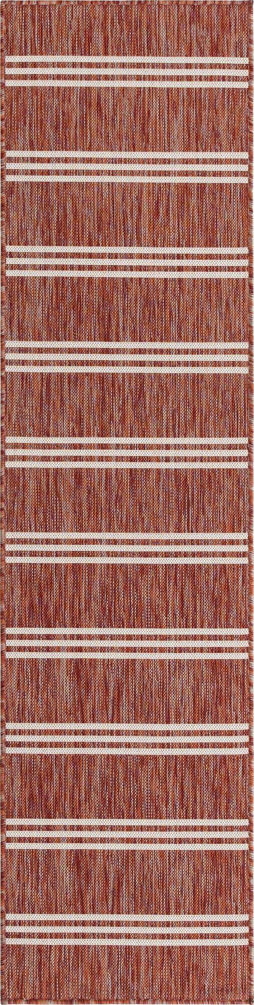 Rust Red 2' x 8' Jill Zarin Outdoor Runner Area Rug Weather Resistant for Patio, Deck, Terrace, Balcony, Porch Durable 100% Polypropylene Carpet for Outside for Sale at Rug Engine