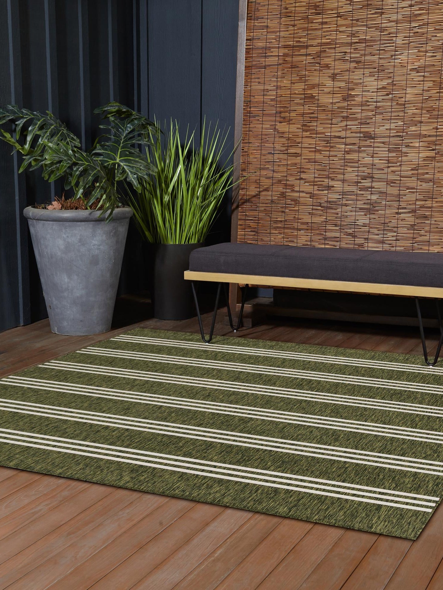 Green 10' 8 x 10' 8 Jill Zarin Outdoor Square Area Rug Weather Resistant for Patio, Deck, Terrace, Balcony, Porch Durable 100% Polypropylene Carpet for Outside for Sale at Rug Engine