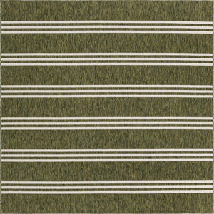 Green 7' 10 x 7' 10 Jill Zarin Outdoor Square Area Rug Weather Resistant for Patio, Deck, Terrace, Balcony, Porch Durable 100% Polypropylene Carpet for Outside for Sale at Rug Engine