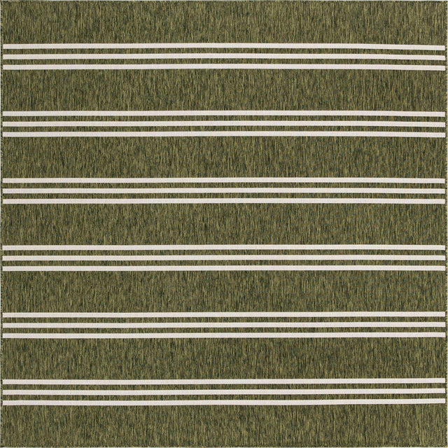 Green 7' 10 x 7' 10 Jill Zarin Outdoor Square Area Rug Weather Resistant for Patio, Deck, Terrace, Balcony, Porch Durable 100% Polypropylene Carpet for Outside for Sale at Rug Engine