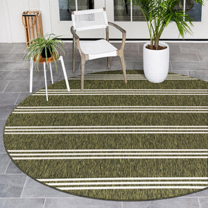 Green 13' 1 x 13' 1 Jill Zarin Outdoor Round Area Rug Weather Resistant for Patio, Deck, Terrace, Balcony, Porch Durable 100% Polypropylene Carpet for Outside for Sale at Rug Engine