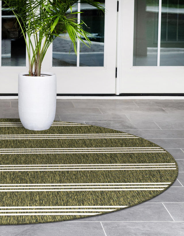 Green 10' 8 x 10' 8 Jill Zarin Outdoor Round Area Rug Weather Resistant for Patio, Deck, Terrace, Balcony, Porch Durable 100% Polypropylene Carpet for Outside for Sale at Rug Engine