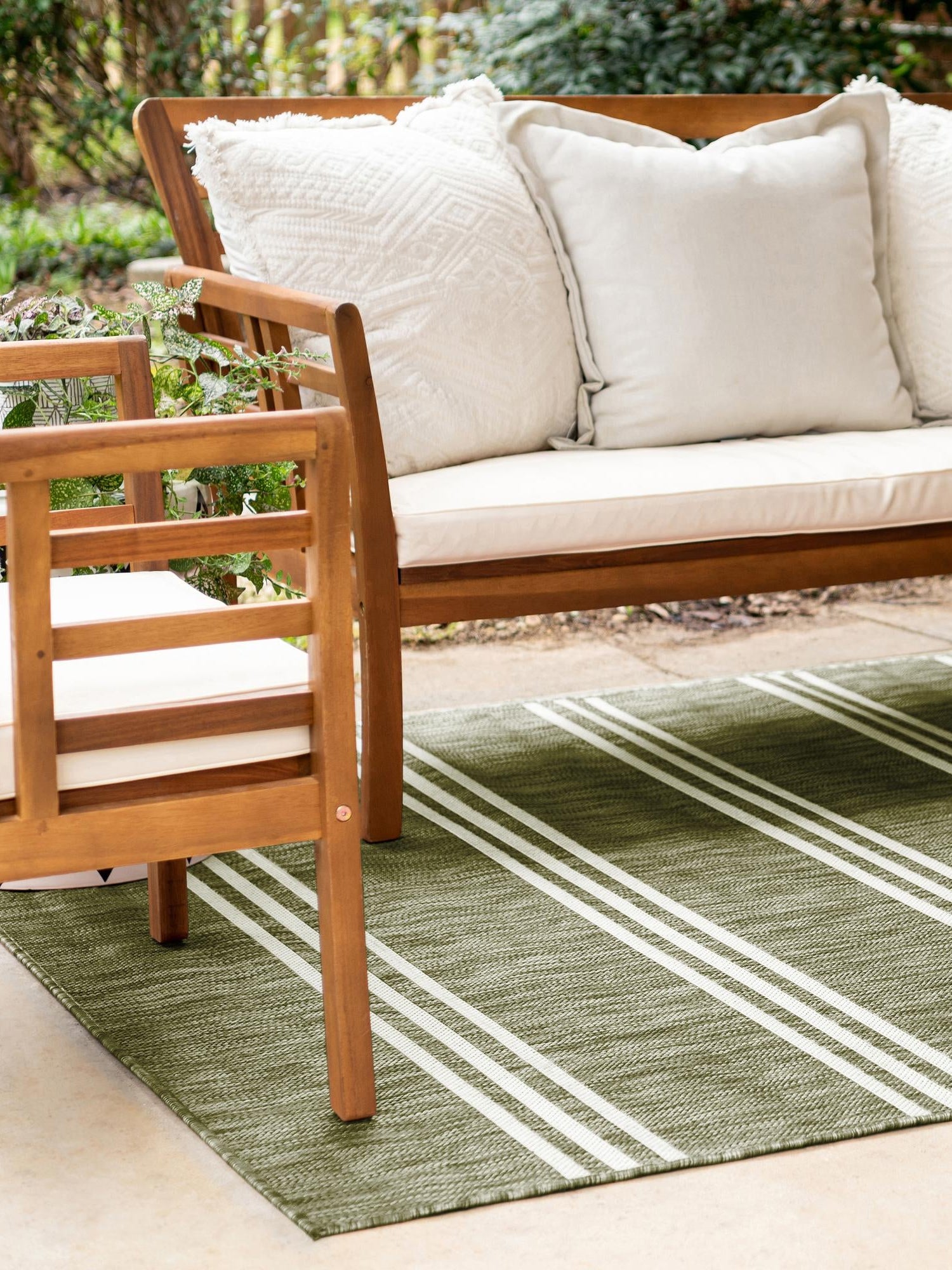 Green 9' x 12' Jill Zarin Outdoor Rectangle Area Rug Weather Resistant for Patio, Deck, Terrace, Balcony, Porch Durable 100% Polypropylene Carpet for Outside for Sale at Rug Engine