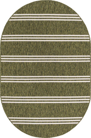 Green 5' 3 x 8' Jill Zarin Outdoor Oval Area Rug Weather Resistant for Patio, Deck, Terrace, Balcony, Porch Durable 100% Polypropylene Carpet for Outside for Sale at Rug Engine