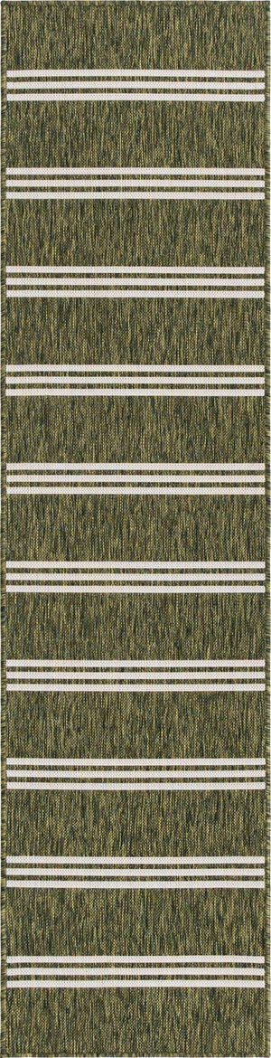 Green 2' x 8' Jill Zarin Outdoor Runner Area Rug Weather Resistant for Patio, Deck, Terrace, Balcony, Porch Durable 100% Polypropylene Carpet for Outside for Sale at Rug Engine