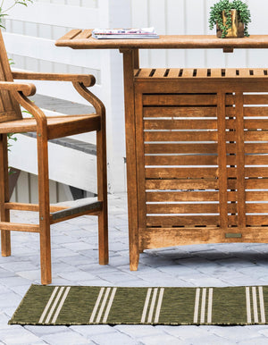 Green 2' x 6' 1 Jill Zarin Outdoor Runner Area Rug Weather Resistant for Patio, Deck, Terrace, Balcony, Porch Durable 100% Polypropylene Carpet for Outside for Sale at Rug Engine
