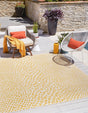 Yellow Ivory 7' 10 x 7' 10 Jill Zarin Outdoor Square Area Rug Weather Resistant for Patio, Deck, Terrace, Balcony, Porch Durable 100% Polypropylene Carpet for Outside for Sale at Rug Engine