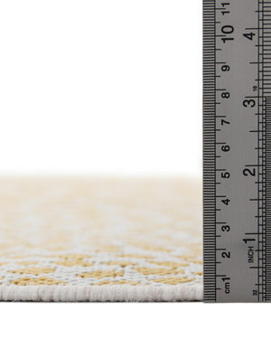 Yellow Ivory 4' 1 x 4' 1 Jill Zarin Outdoor Round Area Rug Weather Resistant for Patio, Deck, Terrace, Balcony, Porch Durable 100% Polypropylene Carpet for Outside for Sale at Rug Engine