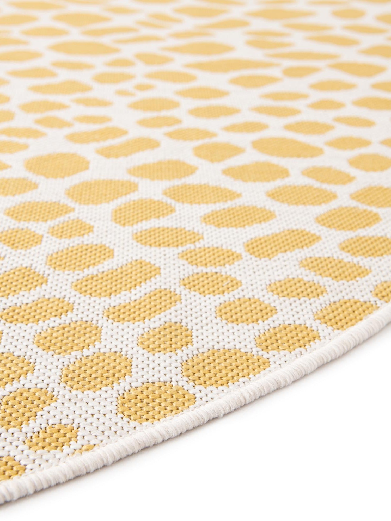 Yellow Ivory 4' 1 x 4' 1 Jill Zarin Outdoor Round Area Rug Weather Resistant for Patio, Deck, Terrace, Balcony, Porch Durable 100% Polypropylene Carpet for Outside for Sale at Rug Engine