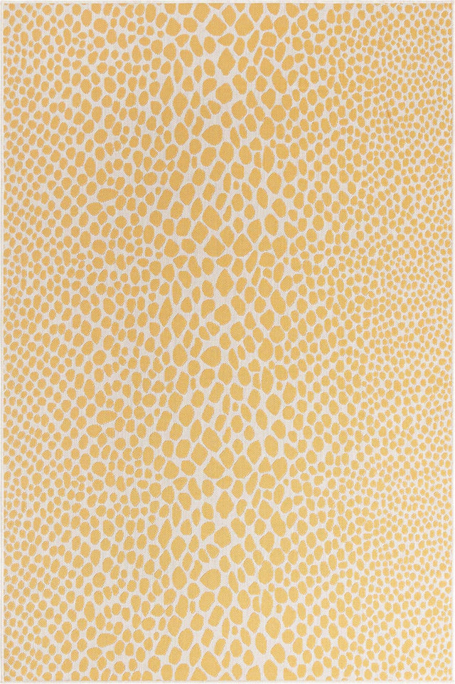 Yellow Ivory 6' 1 x 9' Jill Zarin Outdoor Rectangle Area Rug Weather Resistant for Patio, Deck, Terrace, Balcony, Porch Durable 100% Polypropylene Carpet for Outside for Sale at Rug Engine