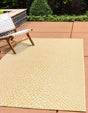 Yellow Ivory 4' 1 x 6' 1 Jill Zarin Outdoor Rectangle Area Rug Weather Resistant for Patio, Deck, Terrace, Balcony, Porch Durable 100% Polypropylene Carpet for Outside for Sale at Rug Engine