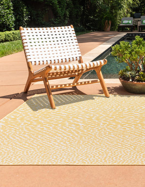 Yellow Ivory 4' 1 x 6' 1 Jill Zarin Outdoor Rectangle Area Rug Weather Resistant for Patio, Deck, Terrace, Balcony, Porch Durable 100% Polypropylene Carpet for Outside for Sale at Rug Engine