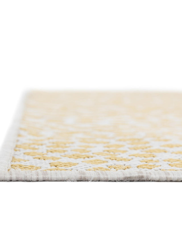 Yellow Ivory 4' 1 x 6' 1 Jill Zarin Outdoor Rectangle Area Rug Weather Resistant for Patio, Deck, Terrace, Balcony, Porch Durable 100% Polypropylene Carpet for Outside for Sale at Rug Engine