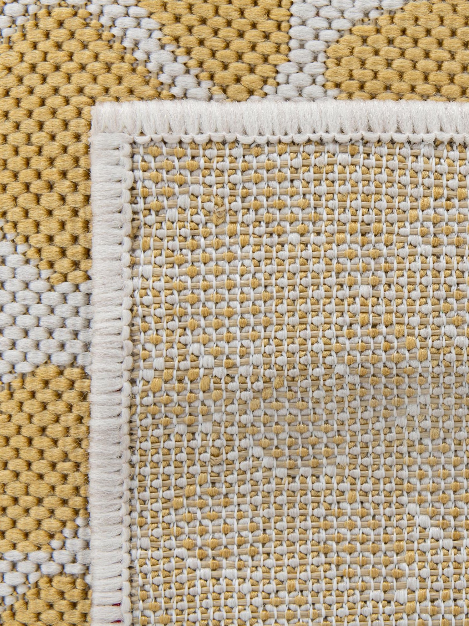 Yellow Ivory 4' 1 x 6' 1 Jill Zarin Outdoor Rectangle Area Rug Weather Resistant for Patio, Deck, Terrace, Balcony, Porch Durable 100% Polypropylene Carpet for Outside for Sale at Rug Engine